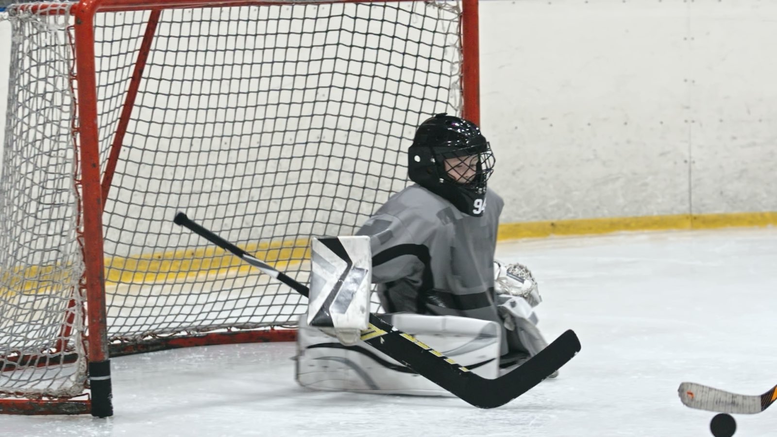 Goalie training at the Hockeyology Ice Palace